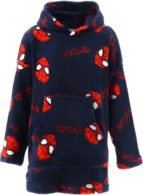 Produktbild von Marvel Spiderman Kinder Fleece Bademantel – Dunkelblau / 104/110