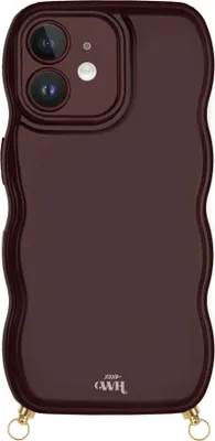 Produktbild von Glossy Wavy Cord Hülle Burgundy  - Kompatibel mit iPhone 11