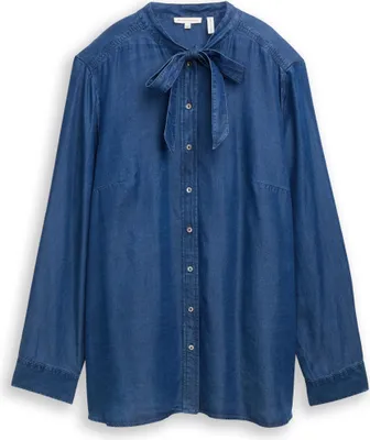 Produktbild von Tom Tailor 1050747_50, Bluse, Erwachsener, Weiblich, Indigo, Langärmlig, Regular fit