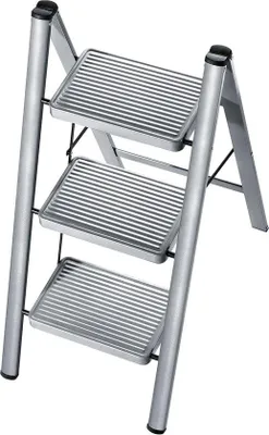 Produktbild von Stahl-Faltleiter - 3-Türme - Anti-Slip-Fuß - bis 150 kg - Grau