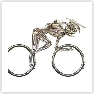 Produktbild von Poster - Poster ohne Rahmen - Fahrrad Roboter Modern - 50x50 cm - Wand Bild - Wanddeko - Wandbilder - Kunstposter - Wandposter - Bilder - Kunstdruck - Wanddekoration - Wandbild - P2XAC50x50-4194