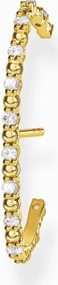 Produktbild von THOMAS SABO Einzel Ohrstecker "Weisse Steine" Silber vergold