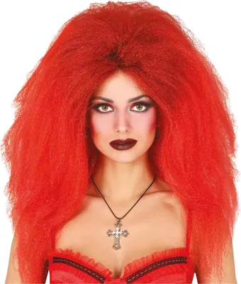 Produktbild von Teufelsmähne Perücke Schwarz/Rot