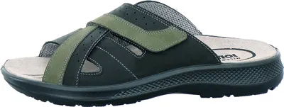 Produktbild von Jomos Herren Echtleder Pantolette schwarz/asphalt, Herren:42 EU