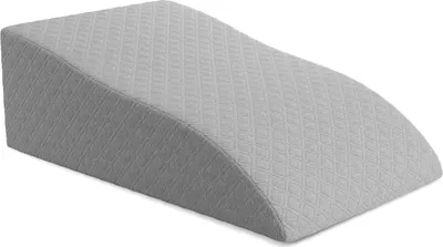 Produktbild von ELONEO Venenkissen Beinhochlagerungskissen aus Memory Foam, Beinkissen zur Entlastung, Lagerungskissen mit abnehmbaren Bezug, 65x40x20 cm, grau