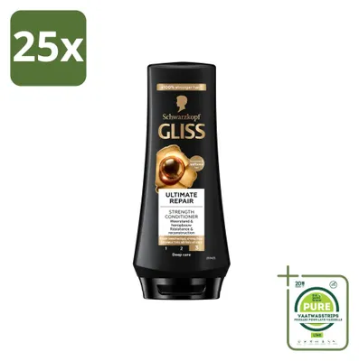 Obrázok produktu pre 25 kusov kondicionéru Gliss Ultimate Repair – pre silne poškodené vlasy – 200 ml – veľké balenie