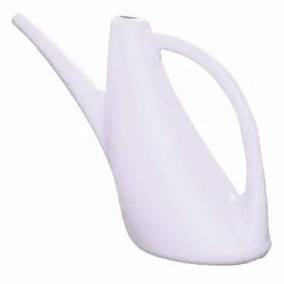 A white watering can is shown against a plain white background.