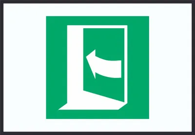 Produktbild von Tür öffnet durch Drücken auf der linken Seite Symbol A2 Rückseite selbstklebend Schild