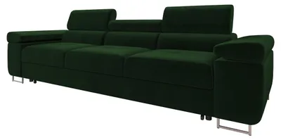 Produktbild von MIRJAN24 Schlafsofa Torezio 3 Bis, Couch mit Einstellbare Kopfstützen, 3-Sitzer mit Schlaffunktion, Wohnzimmer, 263x102x70-90 cm (Farbe: Polo 889)