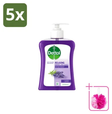 Obrázek produktu pro 5 kusů tekutého mýdla Dettol na ruce, vůně levandule, objem 250 ml, výhodná balení