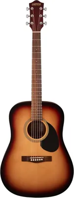 Imagen del producto de Gretsch Prelude™ D100, guitarra acústica tipo dreadnought, color sunburst. Ideal para principiantes.