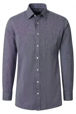 Produktbild von CASAMODA Herren Freizeithemd Langarm Kent Casual Leinen Blau  XL