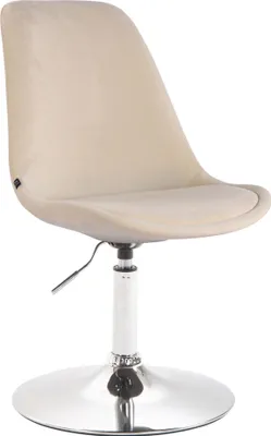 Produktbild von CLP Esszimmerstuhl Maverick Samt drehbar und stufenlos verstellbar - Farbe: creme, Gestellfarbe: chrom