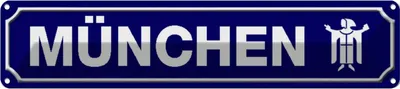 Produktbild von vianmo Blechschild 10x46 cm München Wappen Flagge Abenteuer Reisen Urlaub