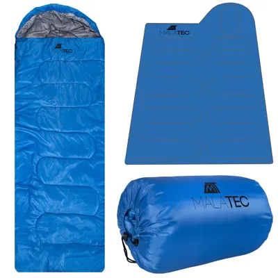 Image de Sac de couchage 2 en 1 Sac de couchage couverture 2 saisons Hydrofuge Antiallergique Eté 1-15° C Camping Outdoor 10248, Couleur:Bleu/ blue