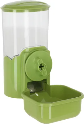 Image de Distributeur de nourriture pour animaux de compagnie - Bol à nourriture pour lapins - Facilite la distribution de la nourriture - Montage facile - 1000 ml - Vert transparent