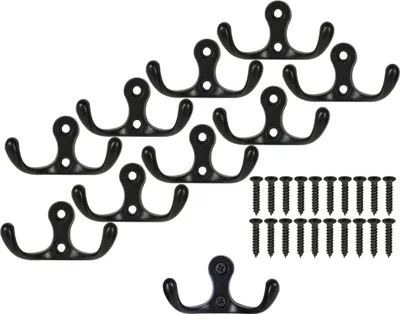 Produktbild von Doppelwandhaken, Typ Madera, schwarz, 10 Stück