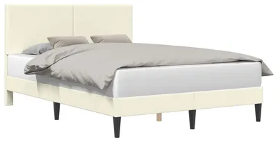 Produktbild von vidaXL Bettrahmen mit Kopfteil Creme 160 x 200 cm Cordstoff