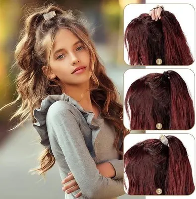 Produktbild von 3 Haarspangen für einen hohen Pferdeschwanz mit Strass, rutschfest, Schwarz, Blond und Weiß, aus Metall, für dickes und dünnes Haar geeignet