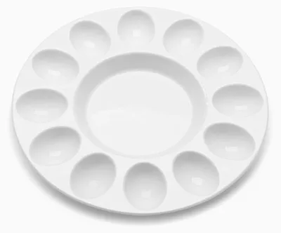 Eierablage aus Keramik, 12 Eier, weiß, spülmaschinengeeignet