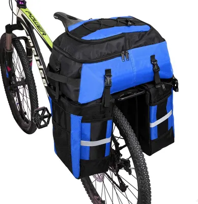 Imagen del producto de Bolsas para bicicleta 3 en 1 - Bolsas para bicicleta - Bolsas dobles para bicicleta - Portaequipajes multifuncional - Resistentes al desgarro