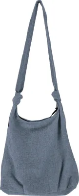Produktbild von Boho Schultertasche, Schulterbeutel - Taubengrau, Uni - Erwachsene, Baumwolle, 30*35*20 cm, Alternative Umhängetasche, Handtasche aus Stoff
