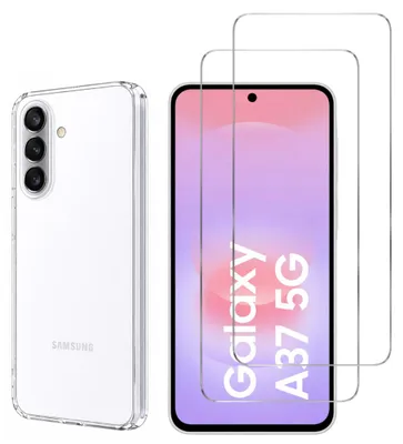 Produktbild von Hülle für Samsung Galaxy A37 5G mit 2 Displayschutzfolien aus Hartglas Phonillico®