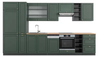 Immagine prodotto di Cucina componibile Vicco Fame-Line Verde-oro rustico/Antracite 355 cm , PL Rovere, Model 49303