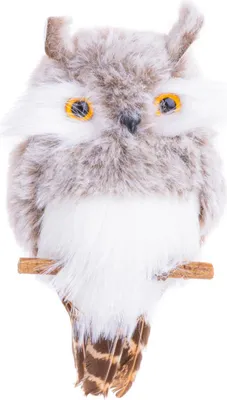 Image de Hibou MagicHome Noël, gris, à suspendre, 18x8x4,5 cm