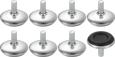 Produktbild von Möbelbein M8 x 16,5 mm x 27,5 mm, verstellbarer Nivellierfuß, zum Einschrauben, Gleiten, Tisch- und Stuhlbein, kratzfest, 8 Stück