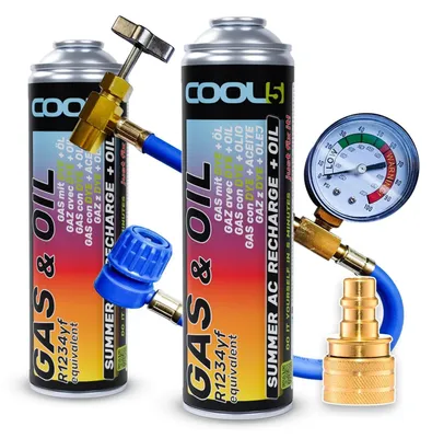 Productafbeelding van Airconditioning Koelmiddel R1234yf - 2-in-1 Set met Drukslang en Adapter