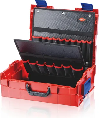 Produktbild von Knipex 00 21 19 LB, Schwarz, Rot, ABS Synthetik, Schockresistent, Spritzwassergeschützt, 375 x 107 x 311 mm, 442 mm, 357 mm