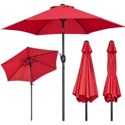 Produktbild von Yaheetech Sonnenschirm ø 230 cm Gartenschirm Knickbarer Marktschirm Kurbelschirm mit Kurbelvorrichtung
