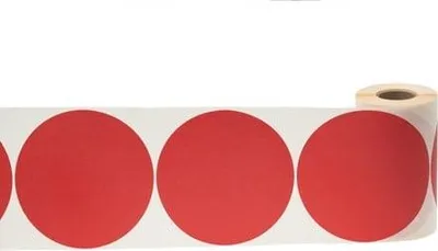 Obrázek produktu pro Kulaté samolepky Fi50mm 500ks Červená