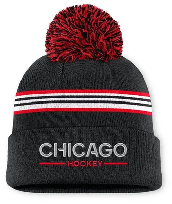 Obrázok produktu pre Zimská čiapka pre dámy, Chicago Blackhawks, autentická profesionálna verzia s šiltom, manžetou a pompom