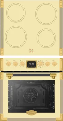 Produktbild von Kaiser Induktions Herd-Set Art Deco EHC 6776 I ElfAD, Retro Herdset Backofen 74 l mit Induktionskochfeld