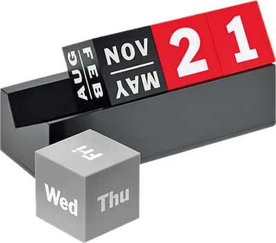 Produktbild von MoMA Zeitloser Ewiger Kalender mit drehbaren Cubes für den Schreibtisch