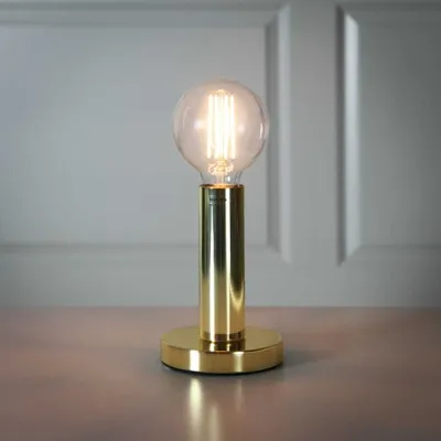 Zdjęcie produktu dla Lampa stołowa metalowa E27 GLANS 2 mosiądz