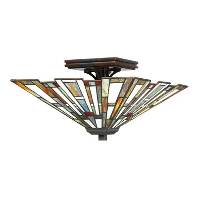 Produktbild von Tiffany Maybeck Bronze Stahl Valiant 2 Lichter E27 Deckenleuchte