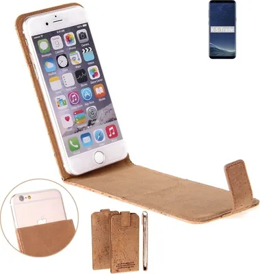 Produktbild von K-S-Trade Handy Hülle kompatibel mit Samsung Galaxy S8 Kork-Hülle Flipstyle Case Schutz Hülle Kork Case Hülle Flip cover Klapphülle Tasche, braun