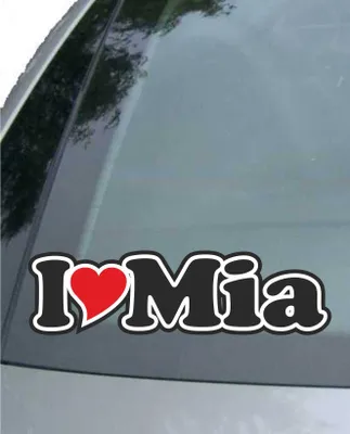 Produktbild von INDIGOS UG - Aufkleber / Autoaufkleber I Love Heart - Ich liebe mit Herz 15 cm - I LOVE Mia - Auto LKW Truck - Sticker mit Namen vom Mann Frau Kind