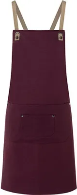 Produktbild von Karlowsky Latzschürze URBAN-NATURE Kreuzbänder große Tasche 70 x 85 cm unisex Polyester/Baumwollmix waschecht Aubergine