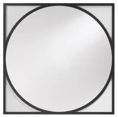 Image de Casa Padrino Miroir mural de luxe Noir 90 x H. 90 cm - Miroir de salon - Miroir de garde-robe - Collection de luxe