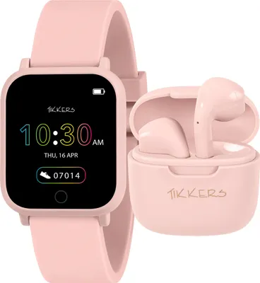 Immagine prodotto di Tikkers Serie 10 Set smartwatch e auricolari rosa taglia unica Tikkers