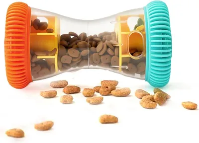 Produktbild von Hundespielzeug Slow Feeder Ball, blau-orange, für kleine Hunde, Futterspielzeug