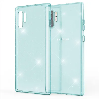 Produktbild von NALIA Glitzer Handyhülle für Samsung Galaxy Note10 Plus Hülle Silikon Handyhülle Blau Türkis