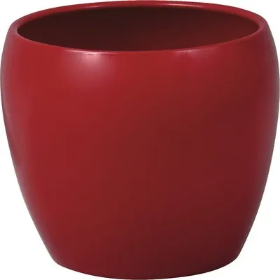Image de Cache-pot en céramique LUNA ISLAND Ø13x11 cm rouge brillant