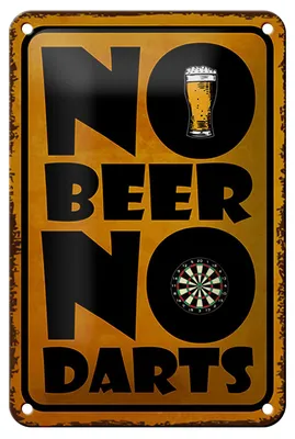 Produktbild von Blechschild Spruch 12x18cm No Beer No Darts