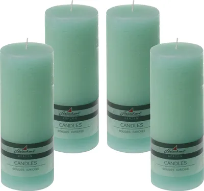 Zdjęcie produktu dla zestaw 4 świec adwentowych "Hoarfrost" Mint 200/78 mm