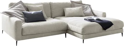 Produktbild von KAWOLA Ecksofa CARA Sofa Recamiere rechts Cord cremeweiß